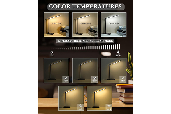 Black Wireless Charging Desk Lamp